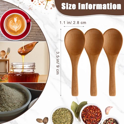 50 Pcs Small Wooden Spoons (Light Brown)