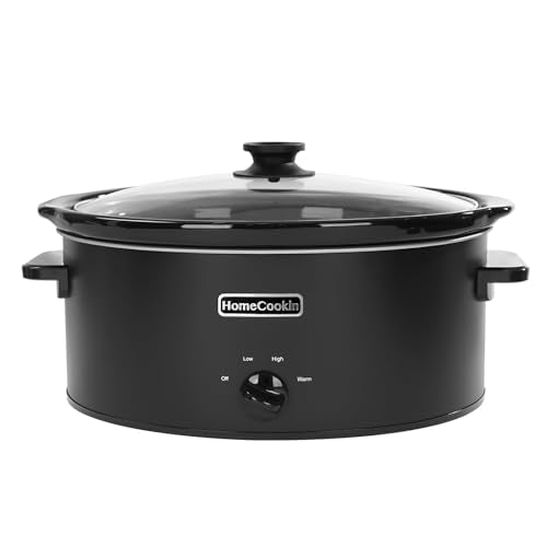 7 Quart Slow Cooker Oval Manual Pot Food Warmer with 3 Cooking Settings (7 Quarts / Black 2)