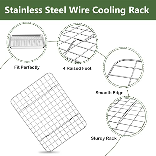 1 8 Baking Sheet Pan Cooling Rack Set (9" X 7" X 1")