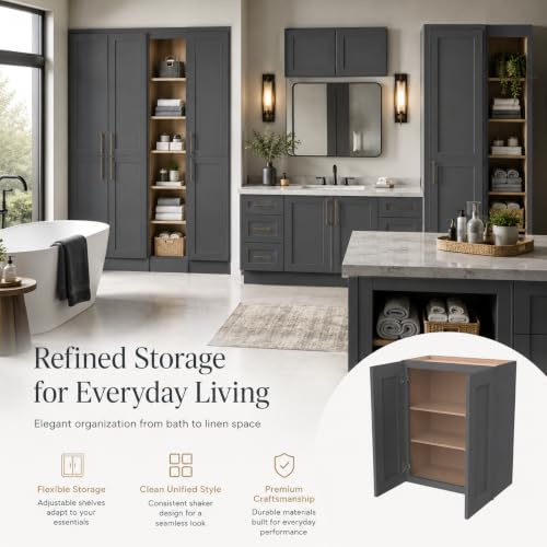 Wall Mounted Cabinet (Pebble Gray / 39" W x 12" D x 36" H)