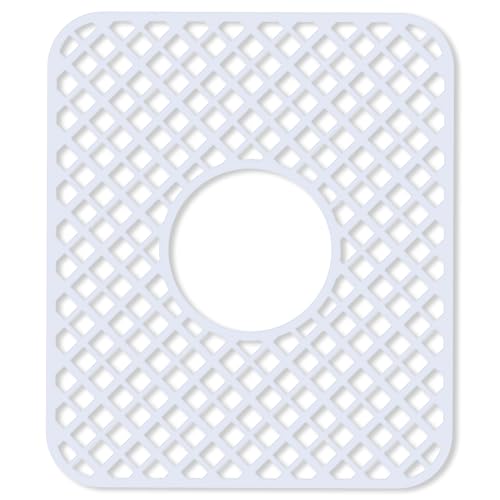 2 Pack Silicone Sink Mat Protector for Kitchen Sink (White)