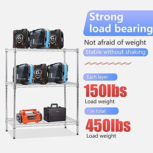 3 Tier Wire Shelf (Chrome / 23×13×30)