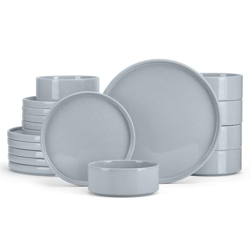 Dinnerware Sets for 6 (Haze Gray / Round-18pcs for 6)