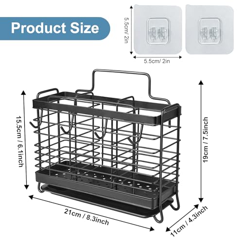 Utensil Holder (Black / 3 Grids)