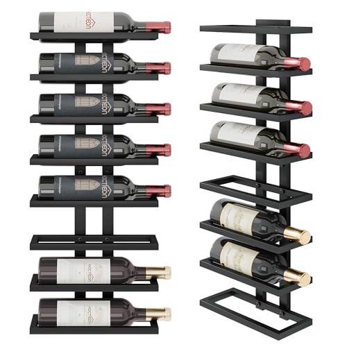 8 Tier Wall Mount Wine Rack (1 Pack (8 Bottles) / Black)