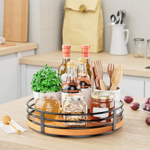Wood Lazy Susan Turntable Organizer (11 inch 1 Tier)
