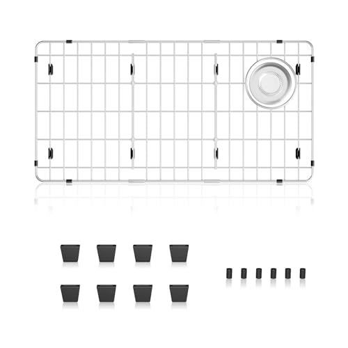 28-1/4" x 14-1/4" x 1-1/4" Stainless Steel Sink Rack for Bottom of Sink (28-1/4''x14-1/4''/Rear Drain)