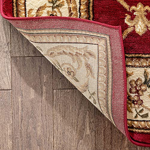 Patrician Trellis Red French European Formal Traditional 2x7 (2'3" x 7'3" (Rectangular) / Red)