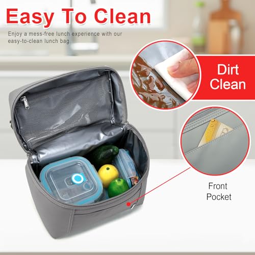 NOL 8L Insulated Lunch Bag for Women (Cool Gray / Medium (8 Liters))
