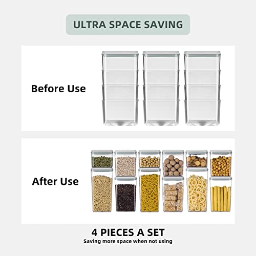8 Piece Set of Pop Airtight Food Storage Containers with Lids Stackable Containers for Kitchen Pantry Organization Ideal for Cereal Snacks Flour Sugar Coffee and Spaghetti (8 Pcs Set)