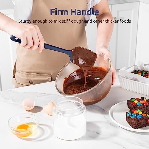 Silicone Spoon Spatula Set of 3 (Multicolors)