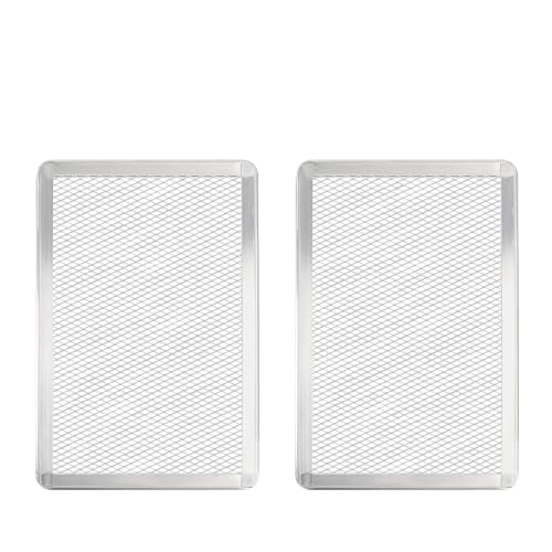 Pizza Screen 8 x 12 Inch 2 Pack Rectangular Aluminum Pizza Pan Restaurant (8×12 inch Pizza Screen)