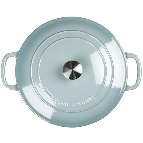 Enameled Dutch Ovens Cast Iron Dutch Oven Pot with Lid for Bread Baking (Seasalt / 5.5QT)