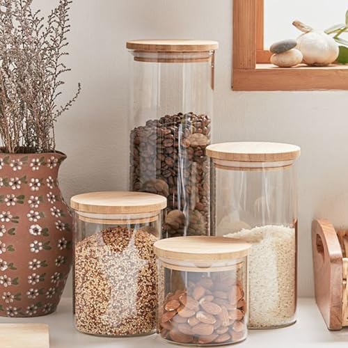 Glass Food Storage Jars (Round-MIX 5pc)