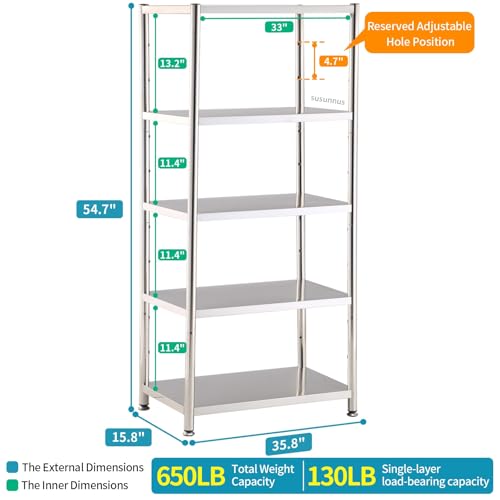 Stainless Steel Shelves (35.8*15.8-5T(No Guardrails))