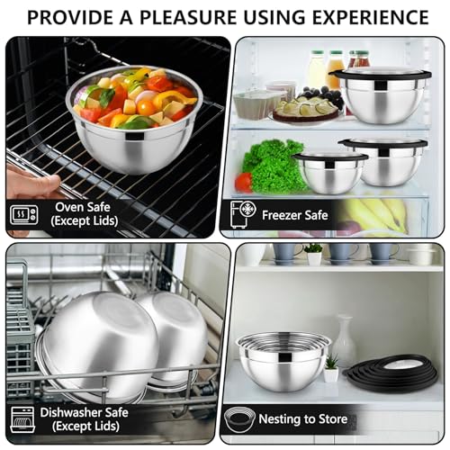 Mixing Bowl with Lid Set of 7 (Black)