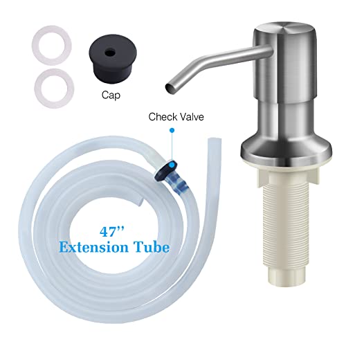 Soap Dispenser for Kitchen Sink and Extension Tube Kit (Brushed Nickel)