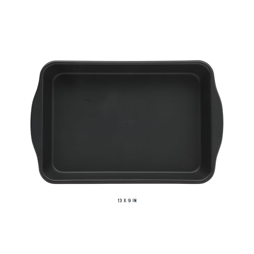 Teston 13 x 9 Inch Rectangular Baking Pan (13" x 9" Rectangular Cake Pan / Matte Black)