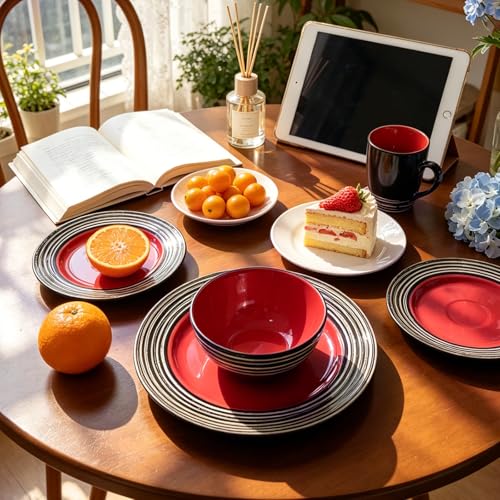 HomeVss 16 Piece Dinnerware Set (Strawberry / Service for 4 - 16pc Set)