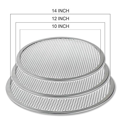Pizza Screen 3PCS Aluminum Alloy Seamless Pizza Screen Non Stick Mesh Net Baking Tray Cookware Kitchen Tool For Oven