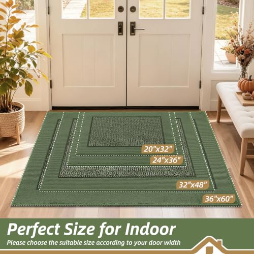Indoor Door Mat 24" x 36" (Green / 24" X 36" (Rectangular))