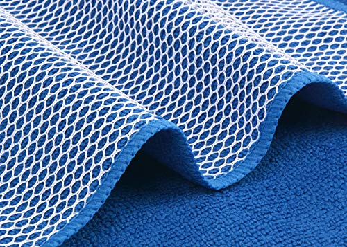 Dish Cloth for Washing Dishes Kitchen Washcloth Cleaning Cloth (Dark Blue / 12inchx12inch 10pack)