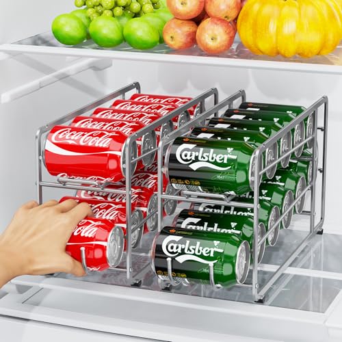 Soda Can Organizer Storage Rack (Silver)