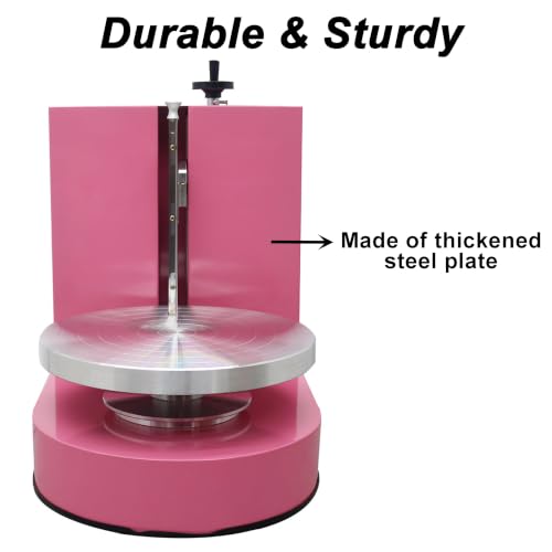 Electric Cake Frosting & Smoothing Machine Stainless Steel 110V (4-12inch / Pink)