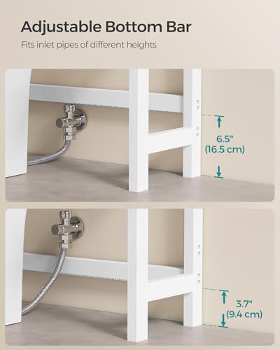 3 Tier Bamboo Over The Toilet Storage (3 Tiers (66.9"H) / Cloud White)