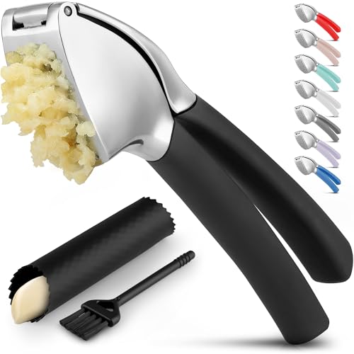 Metal Comfort Grip Garlic Press (Black)