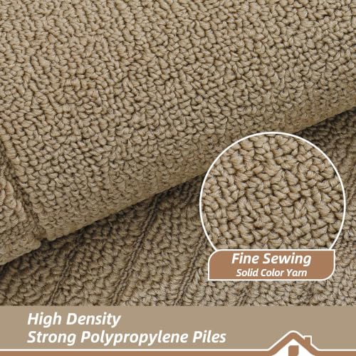 Kitchen Rugs Non Slip Washable 2PCS (Taupe / 20"x30"+20"x48" (Rectangular))