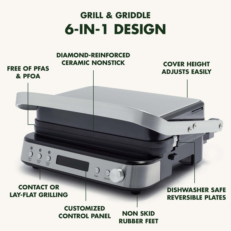 Electric Indoor Stainless Steel 6 (Contact Grill / Silver)