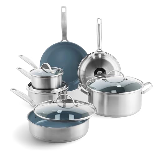 Treviso 10 Piece Cookware Set (10 Piece Cookware Pots and Pans Set)