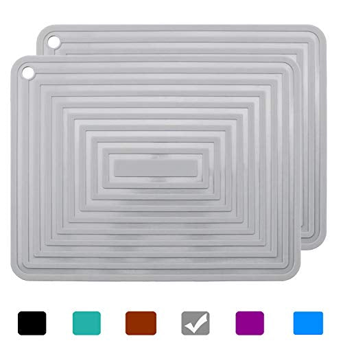 Large Silicone Trivet Mats for Hot Dishes (Gray)