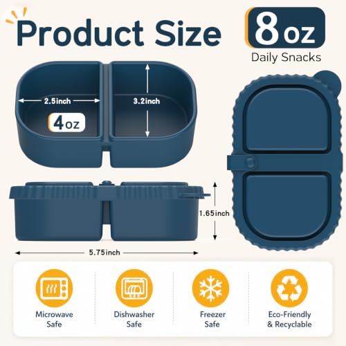 6 Pack Silicone Snack Containers for Kids