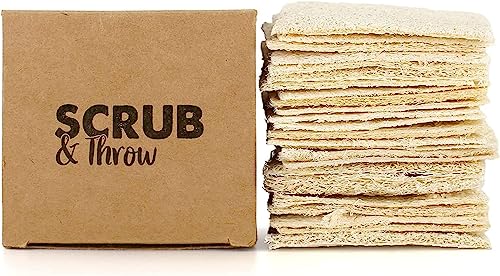 Disposable Natural Loofah Dish Sponges (Pack of 30)
