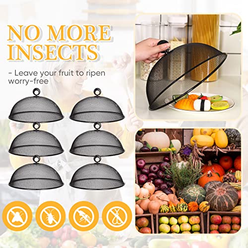 6 Pcs Metal Mesh Food Cover Outdoor Food Tents (Black / 11 Inch)