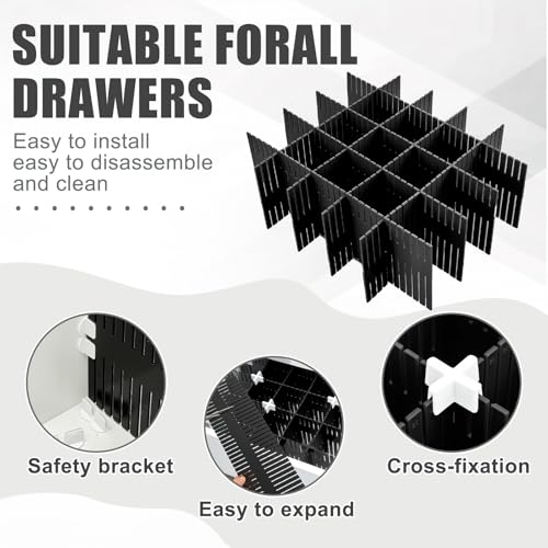 15 Pcs 5.12 Tall Drawer Divider (Black)
