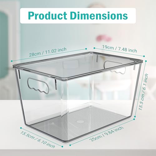 6 Pack Clear Storage Bins with Lids