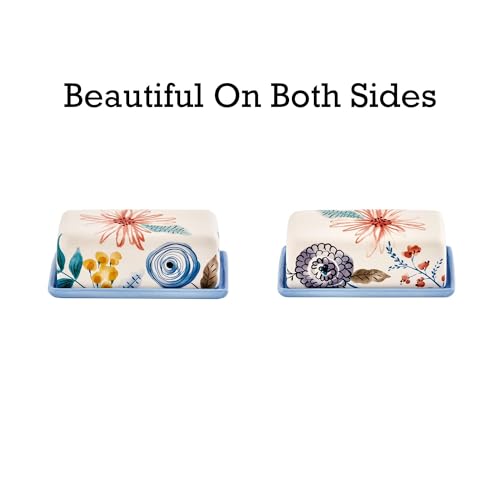 Blossom Symphony Ceramic Butter Dish with Lid (Blossom Symphony / Large)