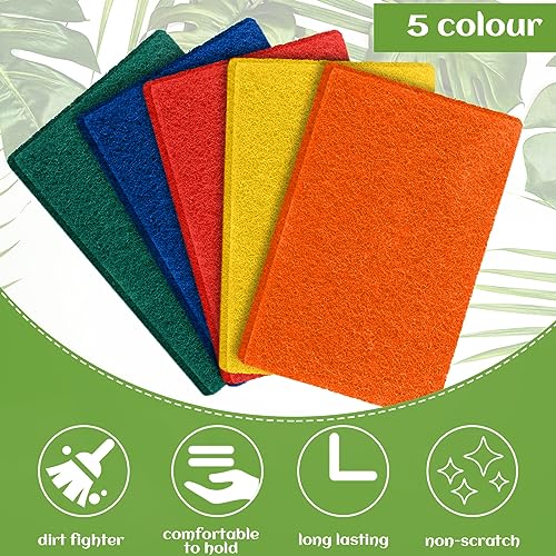 100 Pcs Heavy Duty Scouring Pads Bulk for Kitchen Dish (Multicolor)
