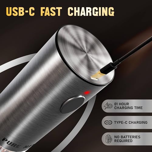 Electric Rechargeable Salt and Pepper Grinder Set with Tray (Transparent Tray)