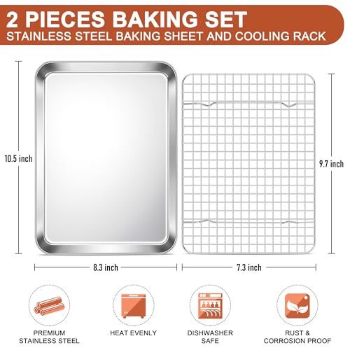Baking Sheet with Wire Rack Set (10.5"x8")