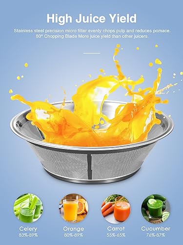 Juicer Machine 800W Centrifugal Juicer with Wide Mouth Feed Chute (800W / Gold)