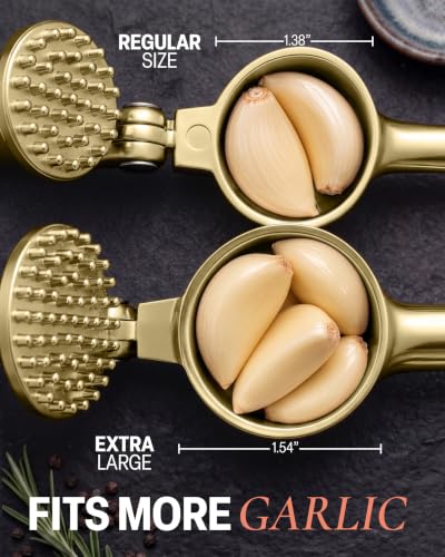 Large Premium Garlic Press Set (Extra Large | Gold)