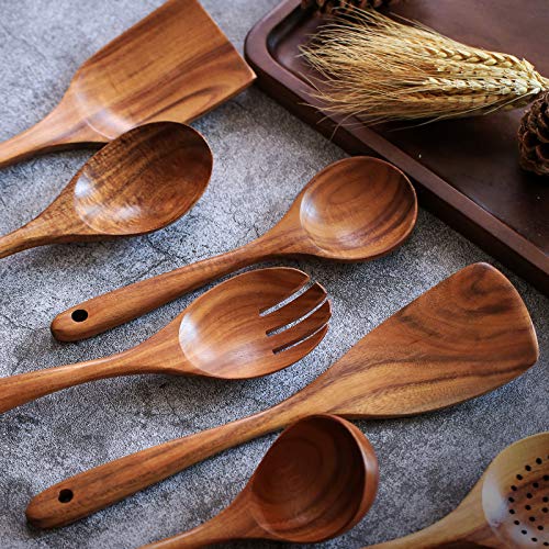 Wooden Non Stick Kitchen Pan Toolset 7 Pieces Set (7 Piece Set)
