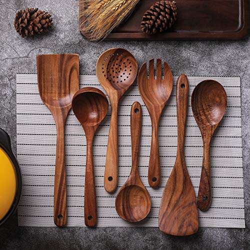 Wooden Non Stick Kitchen Pan Toolset 7 Pieces Set (7 Piece Set)