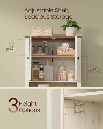 Over the Toilet Storage Cabinet (Rustic White / Without side storage(23.6"))