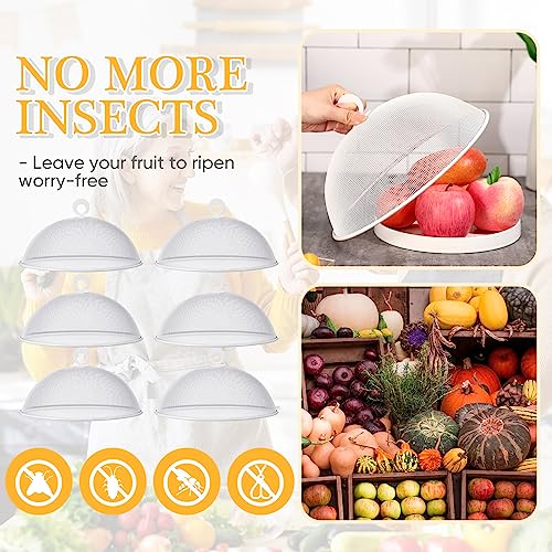 6 Pcs Metal Mesh Food Cover Outdoor Food Tents (White / 11 Inch)