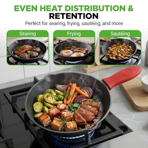 3pc Cast Iron Skillets (Various Sizes (3-Piece Set) / Black)